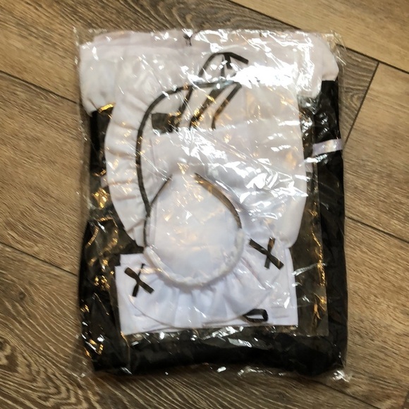 Sweet Lolita French Maid Costume Waitress Servant SZ L Halloween Apron Cosplay - Picture 3 of 4